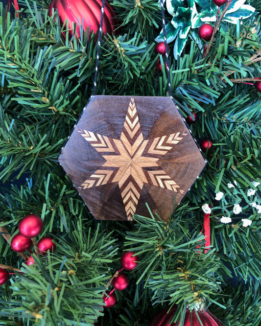 Winter Starlight Ornament in Maple & Walnut